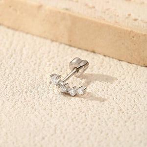 Four Moissanite Cluster Curved Stud Earrings - Perimade & Co.