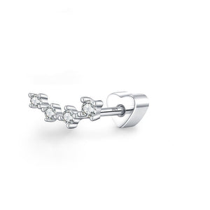 Four Moissanite Cluster Curved Stud Earrings - Perimade & Co.