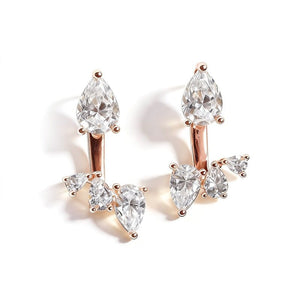 Four Pear Cut Moissanite Ear Jacket Earrings - Perimade & Co.