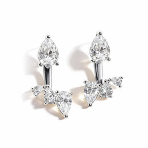 Four Pear Cut Moissanite Ear Jacket Earrings - Perimade & Co.