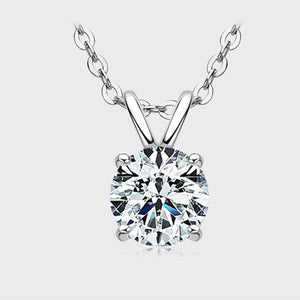 Four - Prong Solitaire Moissanite Necklace - Perimade & Co.