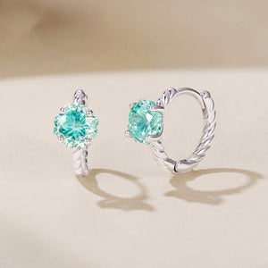 Fresh Mint Green Pastel Four-prong CZ Earrings - Perimade & Co.