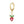 A selection of small hoop earrings with fruit-shaped dangle drops, each in different colors, displayed against a white background.