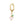A selection of small hoop earrings with fruit-shaped dangle drops, each in different colors, displayed against a white background.