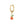 A selection of small hoop earrings with fruit-shaped dangle drops, each in different colors, displayed against a white background.
