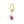 A selection of small hoop earrings with fruit-shaped dangle drops, each in different colors, displayed against a white background.