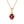 Garnet Red CZ Oval Pendant Necklace - Perimade & Co.