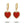 Gemstone Heart Pave CZ Drop Hoop Earrings - Perimade & Co.