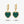 Gemstone Heart Pave CZ Drop Hoop Earrings - Perimade & Co.