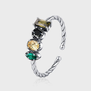 Geometric Colorful CZ Twisted Stacking Ring - Perimade & Co.