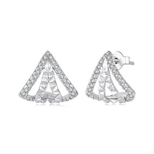 Geometric Conical Textured CZ Stud Earrings - Perimade & Co.