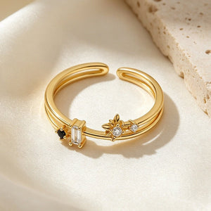 Geometric CZ Dual Layer Split Stackable Ring - Perimade & Co.