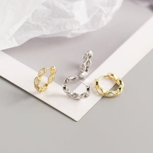 Geometric Marquise CZ Huggie Hoop Earrings - Perimade & Co.