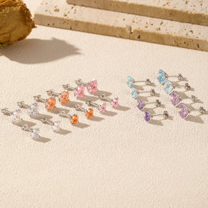 Geometric Octagon Brilliant Cut Stud Earrings - Perimade & Co.