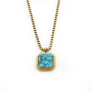 Geometric Raw Stone Pendant Necklace - Perimade & Co.