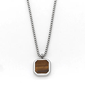 Geometric Raw Stone Pendant Necklace - Perimade & Co.