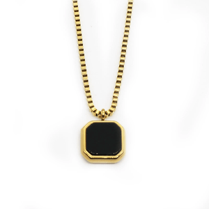 Geometric Raw Stone Pendant Necklace - Perimade & Co.
