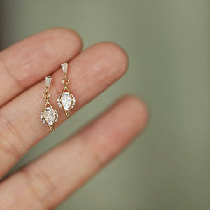 Geometric Rhombus Stone Drop Stud Earrings - Perimade & Co.