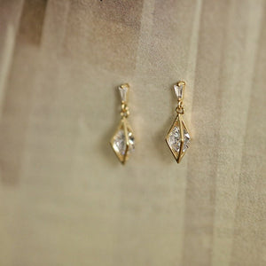 Geometric Rhombus Stone Drop Stud Earrings - Perimade & Co.