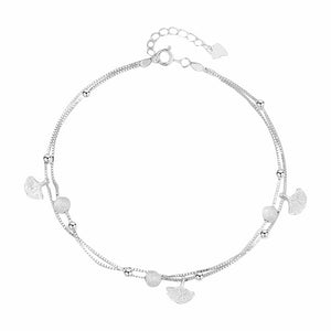 Ginkgo Leaf Bead Double Chain Anklet - Perimade & Co.