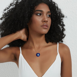 Glass Turkish Evil Eye Charm Necklace - Perimade & Co.
