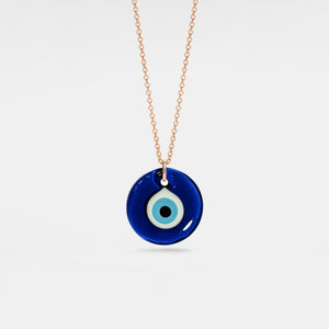 Glass Turkish Evil Eye Charm Necklace - Perimade & Co.