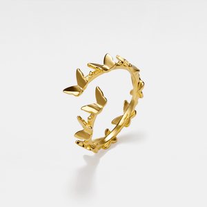 Gold Butterfly Stacking Bypass Wrap Ring - Perimade & Co.