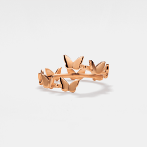 Gold Butterfly Stacking Bypass Wrap Ring - Perimade & Co.