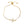 A gold-plated adjustable bracelet featuring a cross charm with cubic zirconia and small clear stones along the chain.