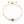 A gold-plated adjustable bracelet featuring a cross charm with cubic zirconia and small clear stones along the chain.