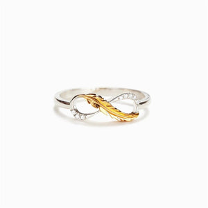 Gold Feather Mobius Stacking Band Ring - Perimade & Co.