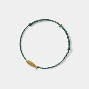 Gold Fish Charm Braid Rope Cord Bracelet - Perimade & Co.