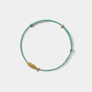 Gold Fish Charm Braid Rope Cord Bracelet - Perimade & Co.