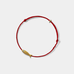 Gold Fish Charm Braid Rope Cord Bracelet - Perimade & Co.