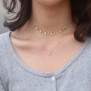 Gold Initial Letter Charm Pendant Necklace - Perimade & Co.