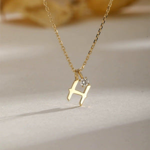 Gold Initial Letter Charm Pendant Necklace - Perimade & Co.