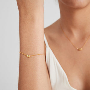 Gold Kidney Bean Charm Stacking Bracelet - Perimade & Co.