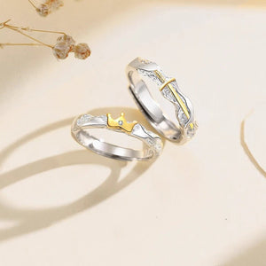 Gold Knight Princess Couple Matching Ring - Perimade & Co.