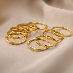 Gold Lucky Angel Numbers Stacking Ring - Perimade & Co.