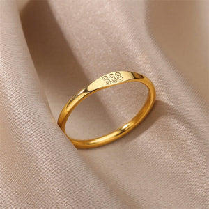 Gold Lucky Angel Numbers Stacking Ring - Perimade & Co.