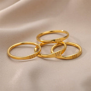Gold Lucky Angel Numbers Stacking Ring - Perimade & Co.