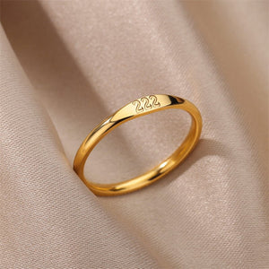 Gold Lucky Angel Numbers Stacking Ring - Perimade & Co.