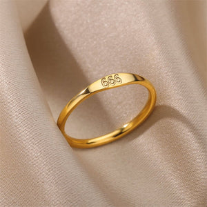 Gold Lucky Angel Numbers Stacking Ring - Perimade & Co.