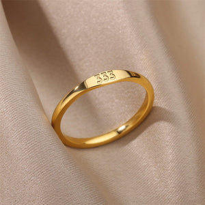 Gold Lucky Angel Numbers Stacking Ring - Perimade & Co.
