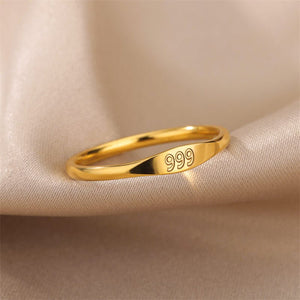 Gold Lucky Angel Numbers Stacking Ring - Perimade & Co.