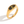 Gold ring with a green gemstone on a white background