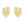 Gold leaf-shaped earrings with pearl centers on a white background