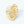 Gold leaf-shaped brooch with a pearl on a white background