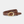 Brown leather belt with a gold buckle on a light gray background