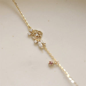 Gold Rose Flower Charm Stacking Bracelet - Perimade & Co.